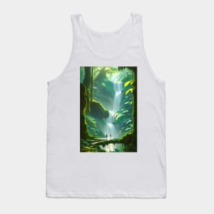 Cute Couple in Waterfalls in a Forest Tank Top